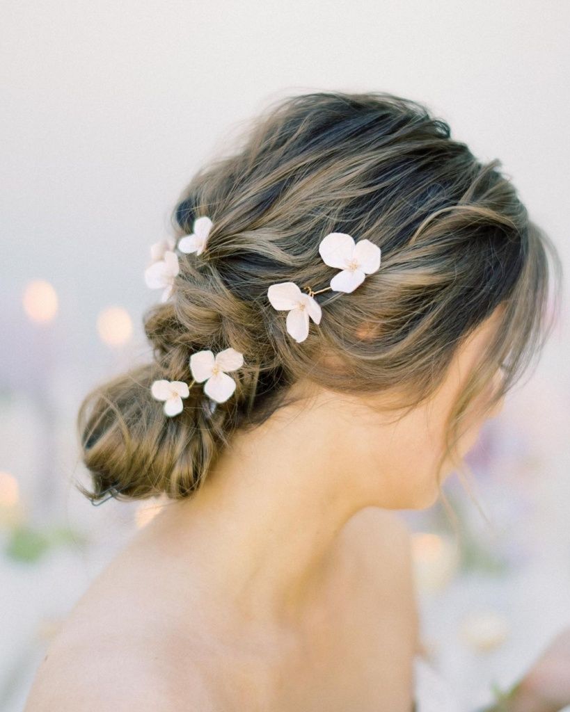 Romantic Updo with Flowers 