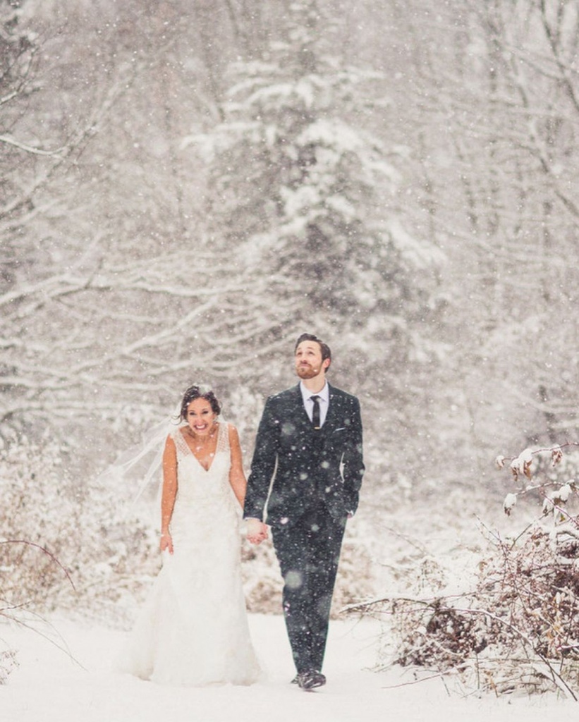 Kisses under a snowstorm