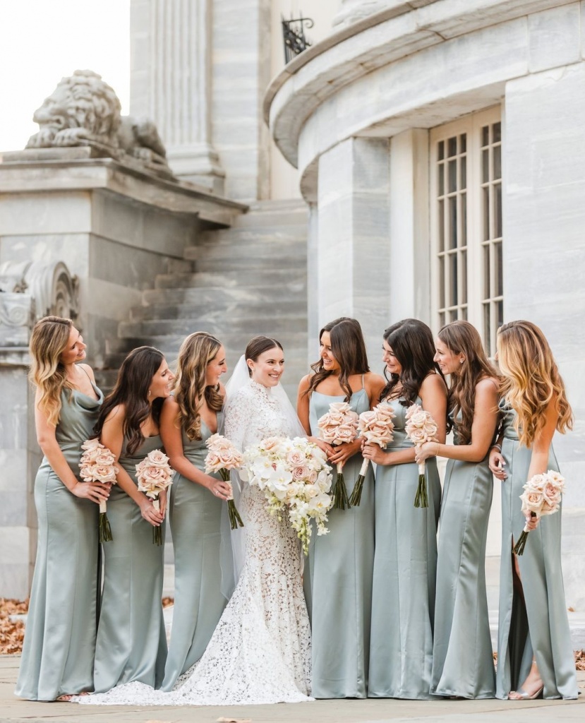 Stone coloured 2025 bridesmaid dresses