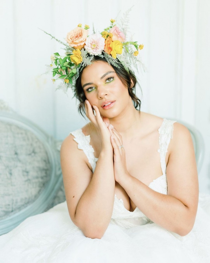 Romantic Updo with Flowers 