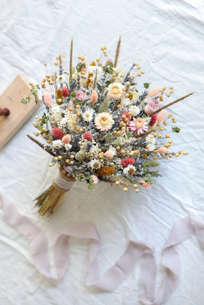 37_Peach & Lavender Boho Bouquet l Dried Flowers Bouquet l Boho Bridal Bouquet l Gift For Her.jpg