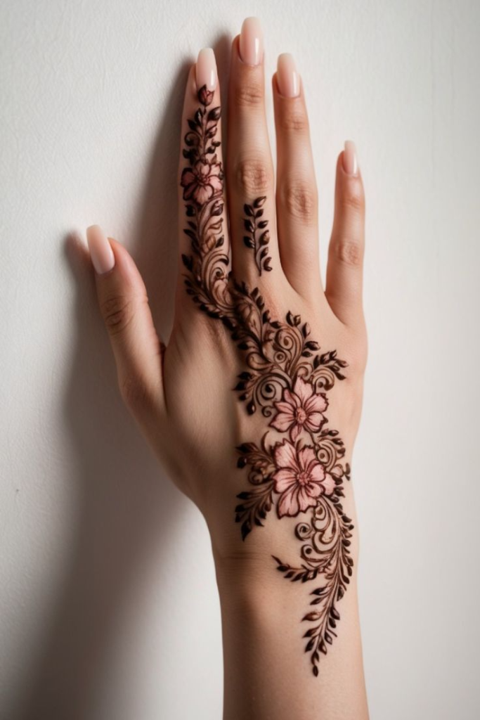 16_Delicate Floral Backhand Mehndi with a Touch of Pink.jpg