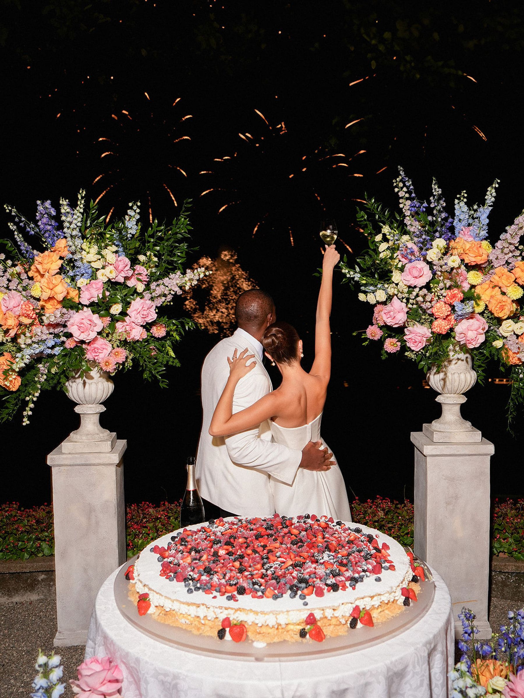 Madison &amp; Rotimi's Wedding at Villa D'Este: One Wooden Boat, 125 Guests, and Florals Nobody Expected photo
