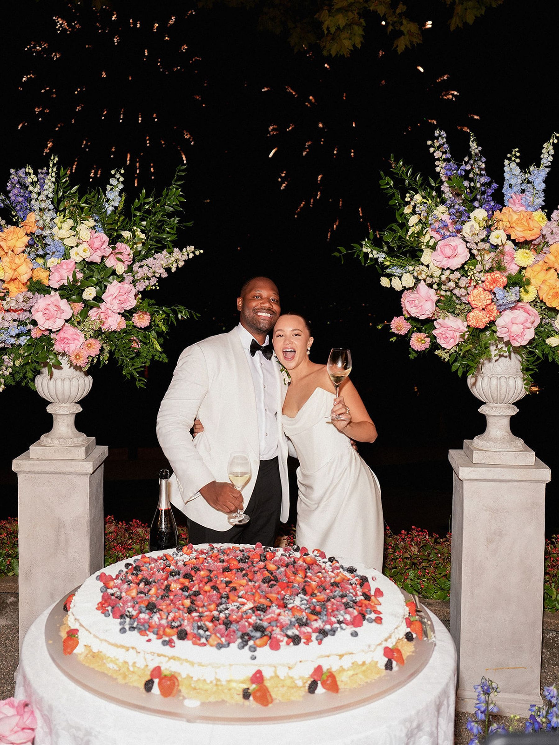 Madison &amp; Rotimi's Wedding at Villa D'Este: One Wooden Boat, 125 Guests, and Florals Nobody Expected photo