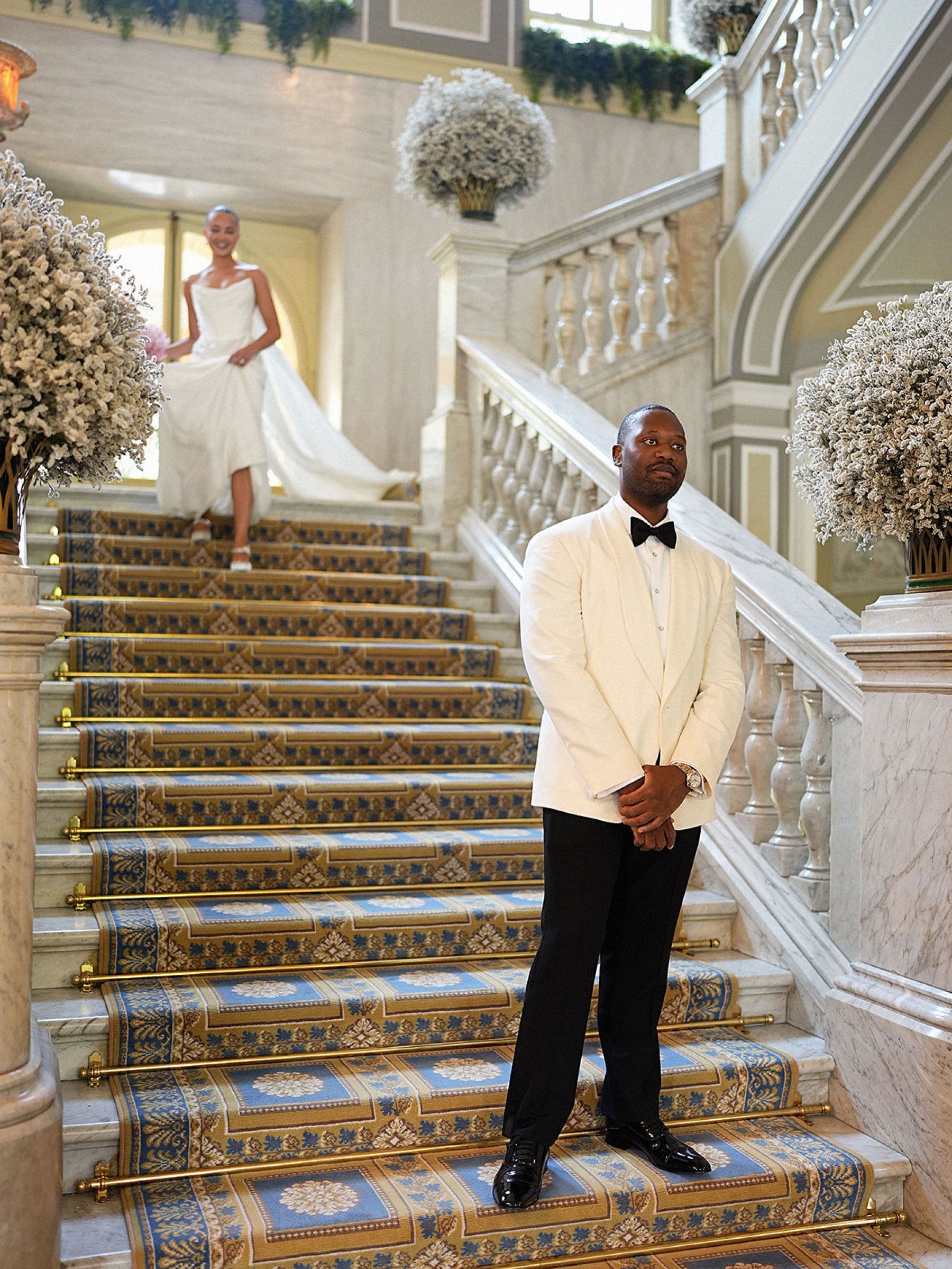 Madison &amp; Rotimi's Wedding at Villa D'Este: One Wooden Boat, 125 Guests, and Florals Nobody Expected photo