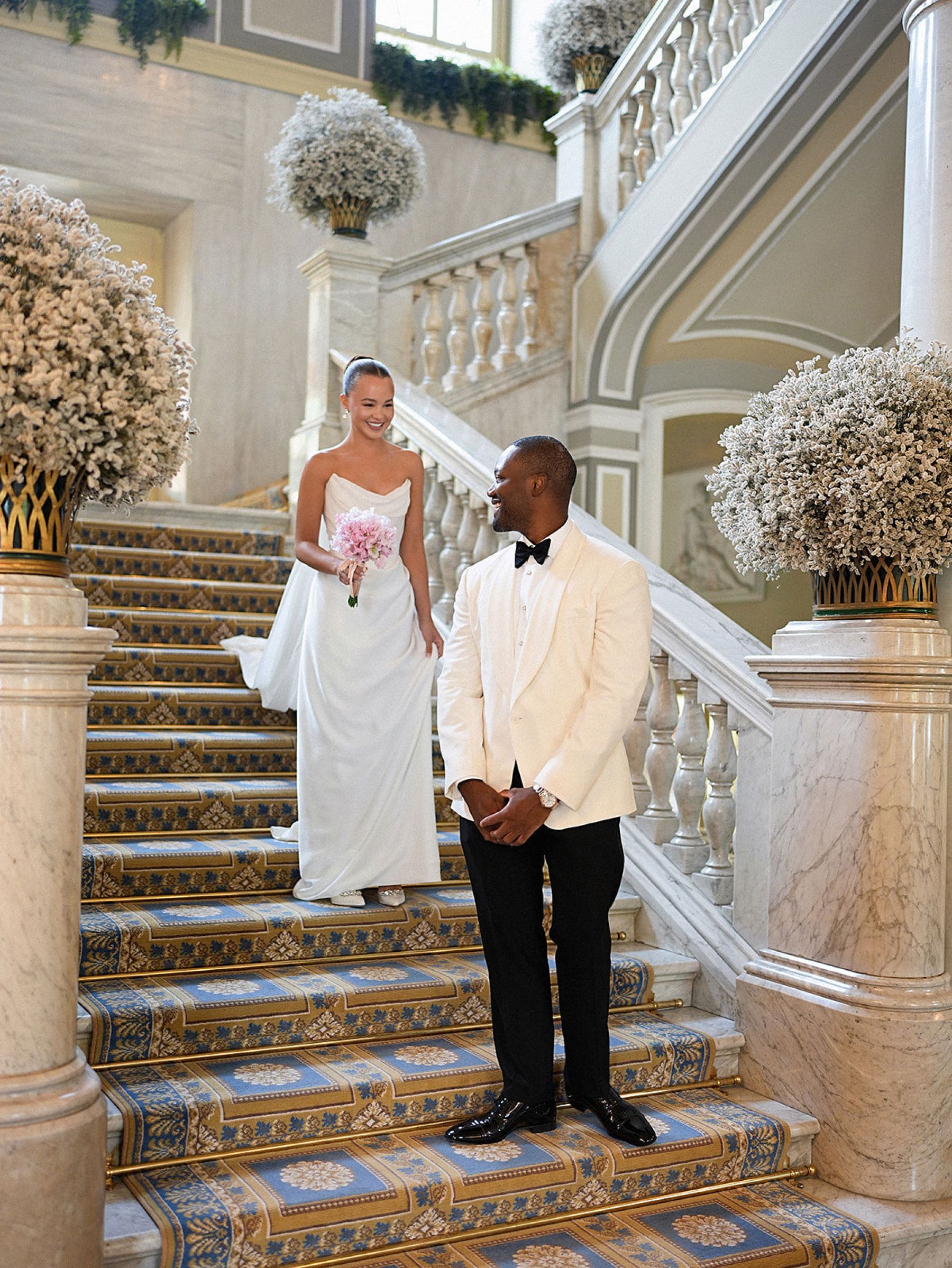 Madison &amp; Rotimi's Wedding at Villa D'Este: One Wooden Boat, 125 Guests, and Florals Nobody Expected photo