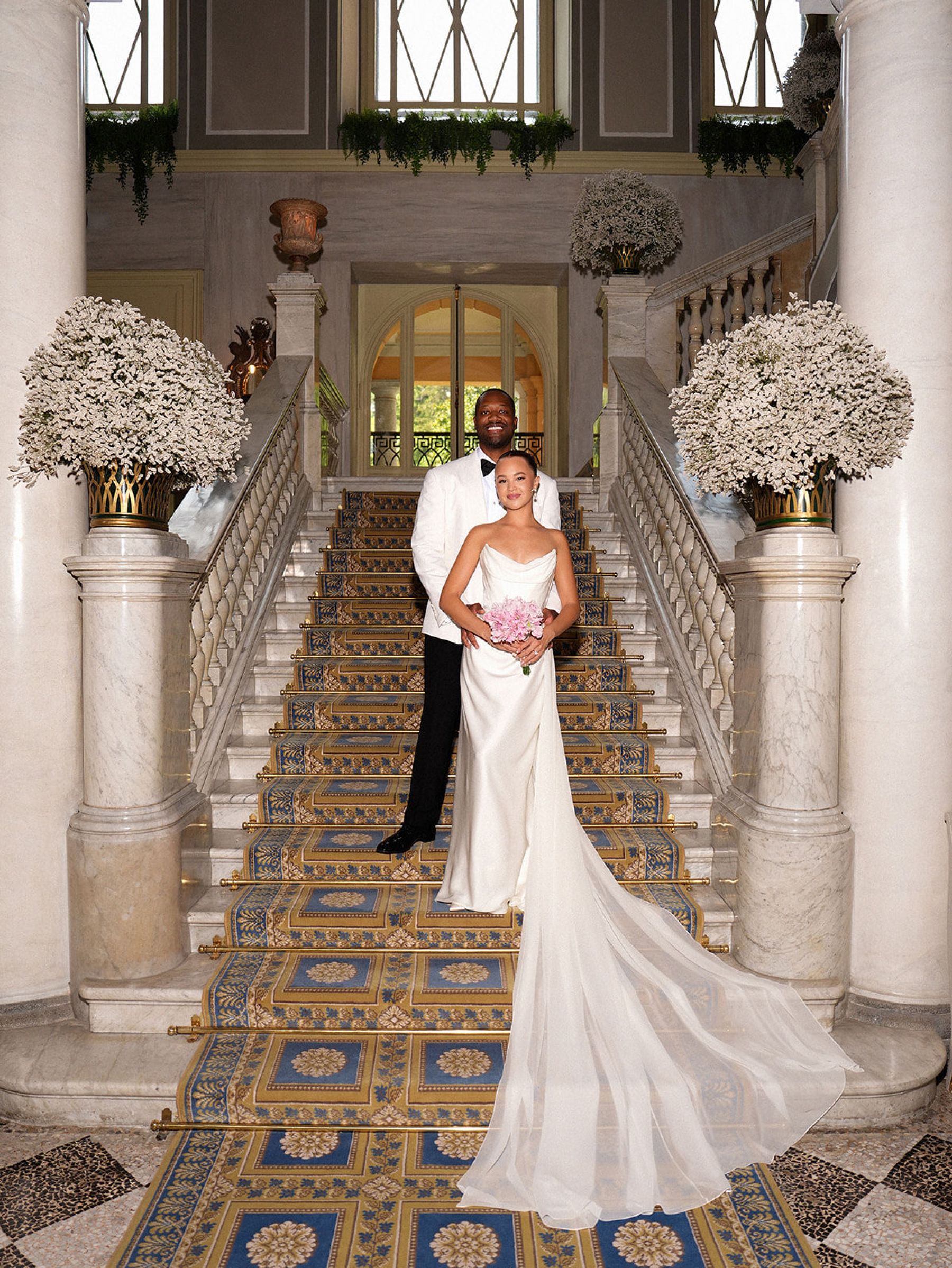 Madison &amp; Rotimi's Wedding at Villa D'Este: One Wooden Boat, 125 Guests, and Florals Nobody Expected photo