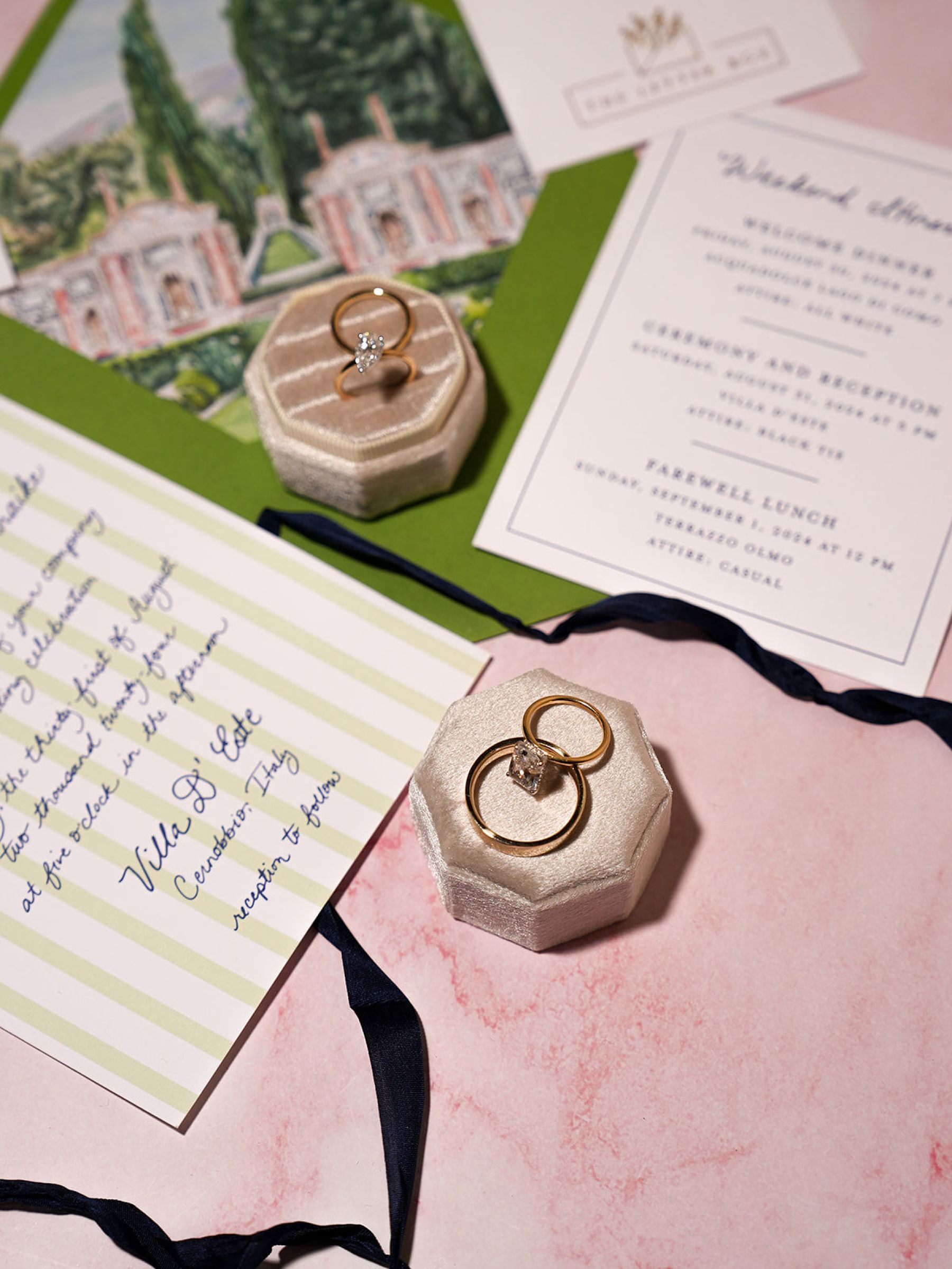 Madison &amp; Rotimi's Wedding at Villa D'Este: One Wooden Boat, 125 Guests, and Florals Nobody Expected photo