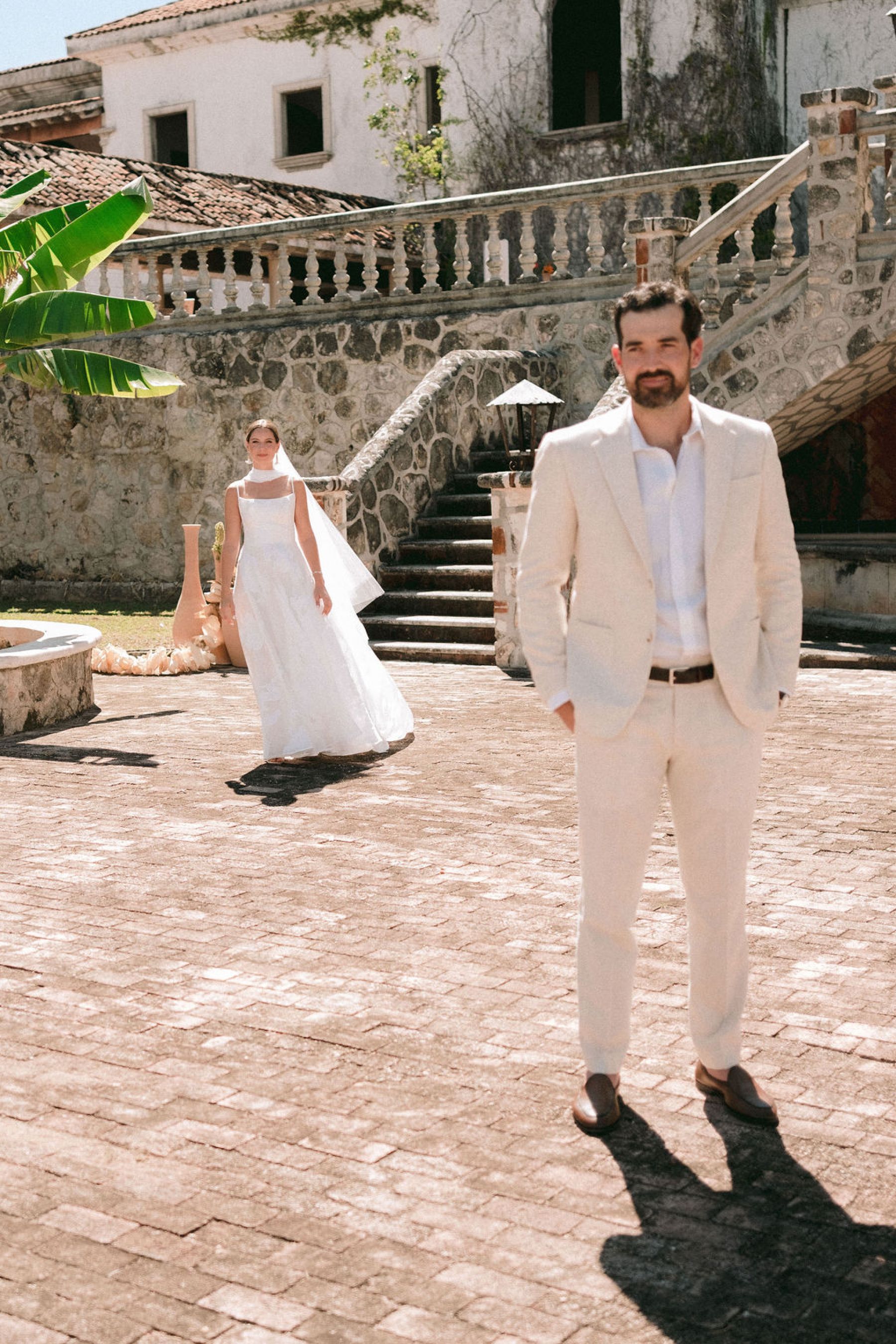 Thirteen Nationalities, a Shaman, and Seven Shades of Blue: Pauline &amp; Marsilio's Wedding at Bacalaria in Bacalar photo