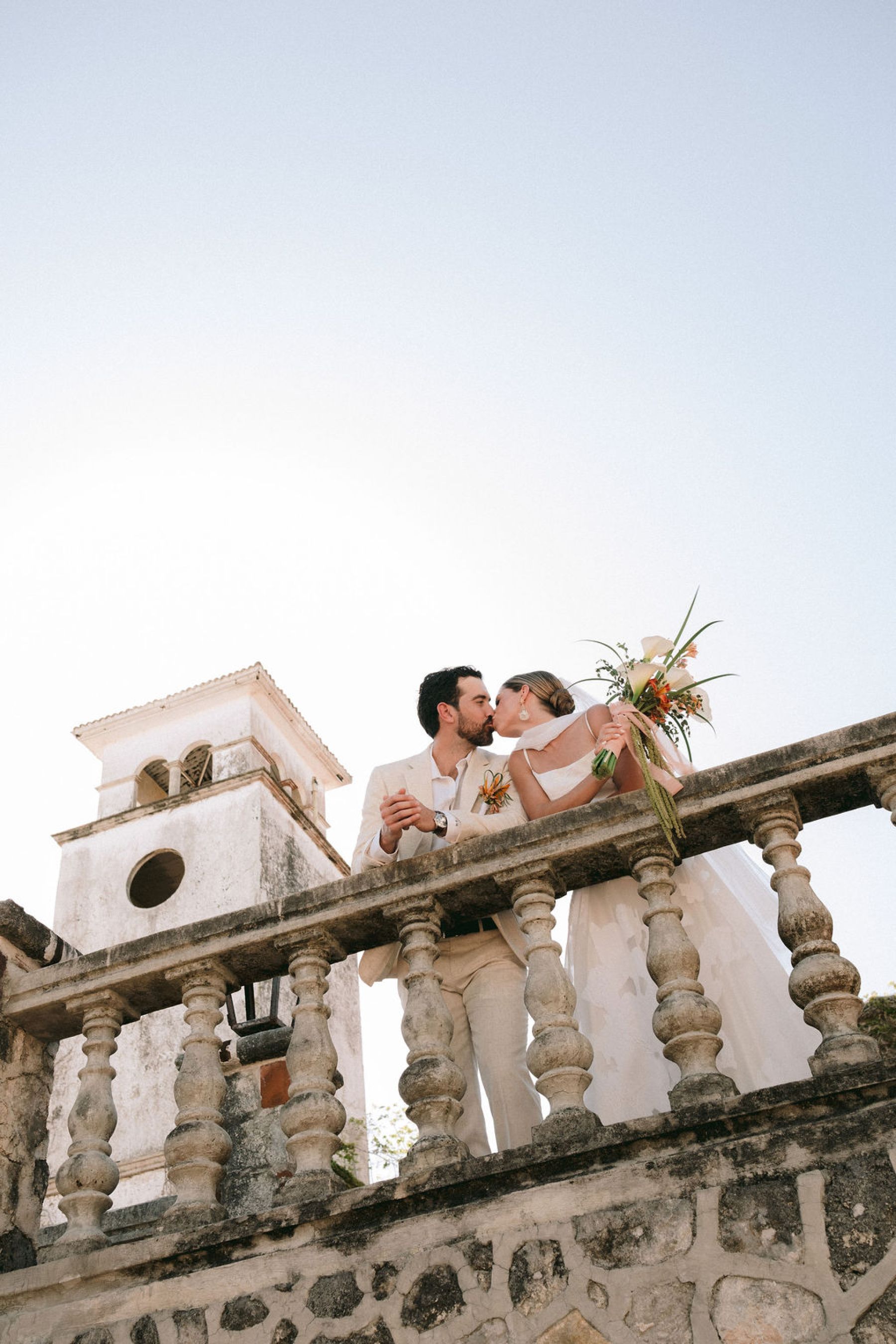 Thirteen Nationalities, a Shaman, and Seven Shades of Blue: Pauline &amp; Marsilio's Wedding at Bacalaria in Bacalar photo