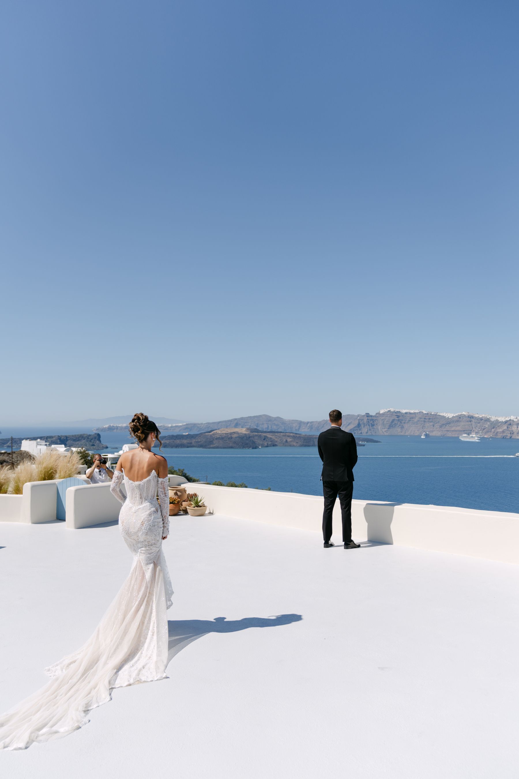 They Said "We're Getting Married Here Someday" - and They Did: Jenny &amp; Landen's Wedding at Cavo Ventus, Santorini photo