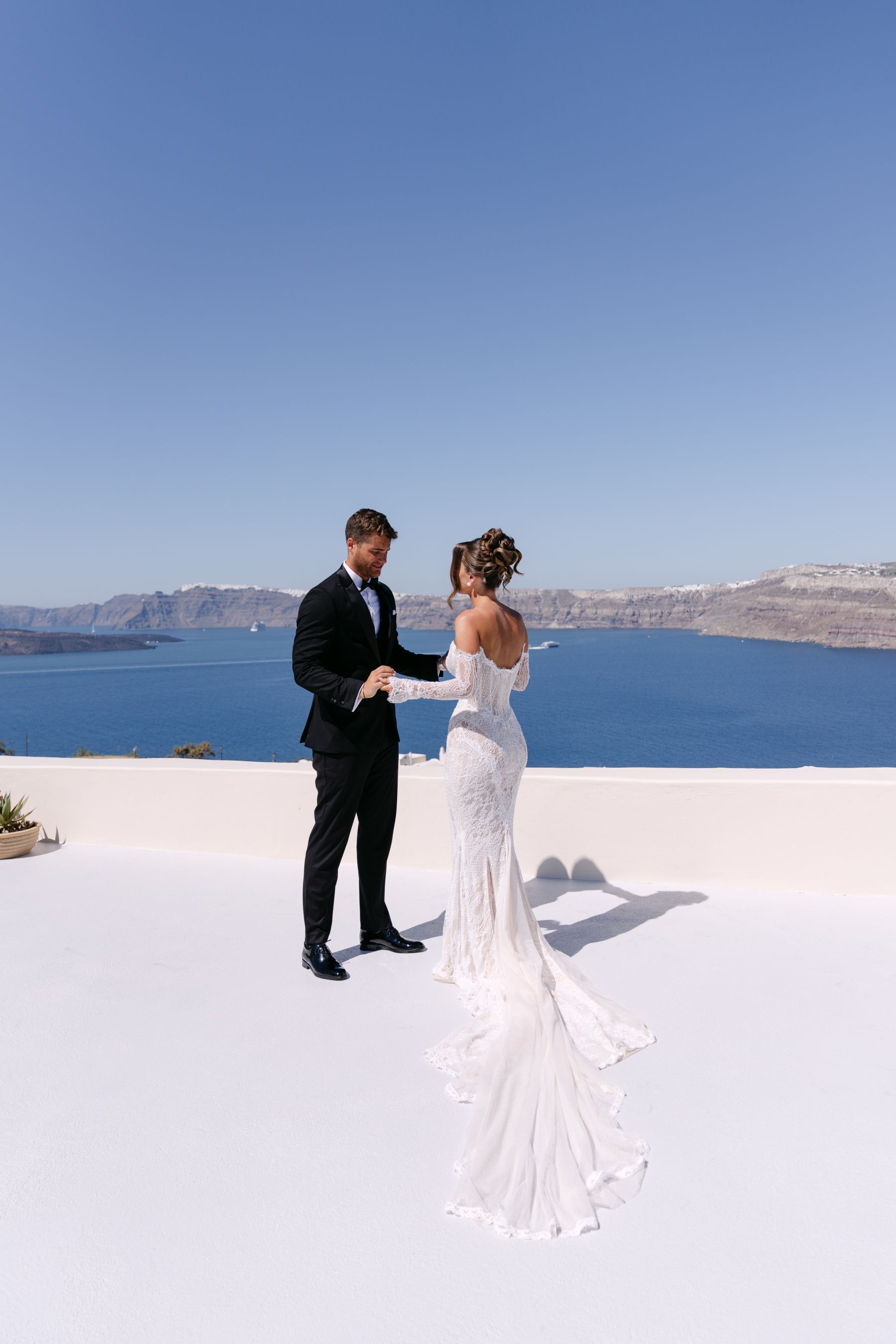 They Said "We're Getting Married Here Someday" - and They Did: Jenny &amp; Landen's Wedding at Cavo Ventus, Santorini photo