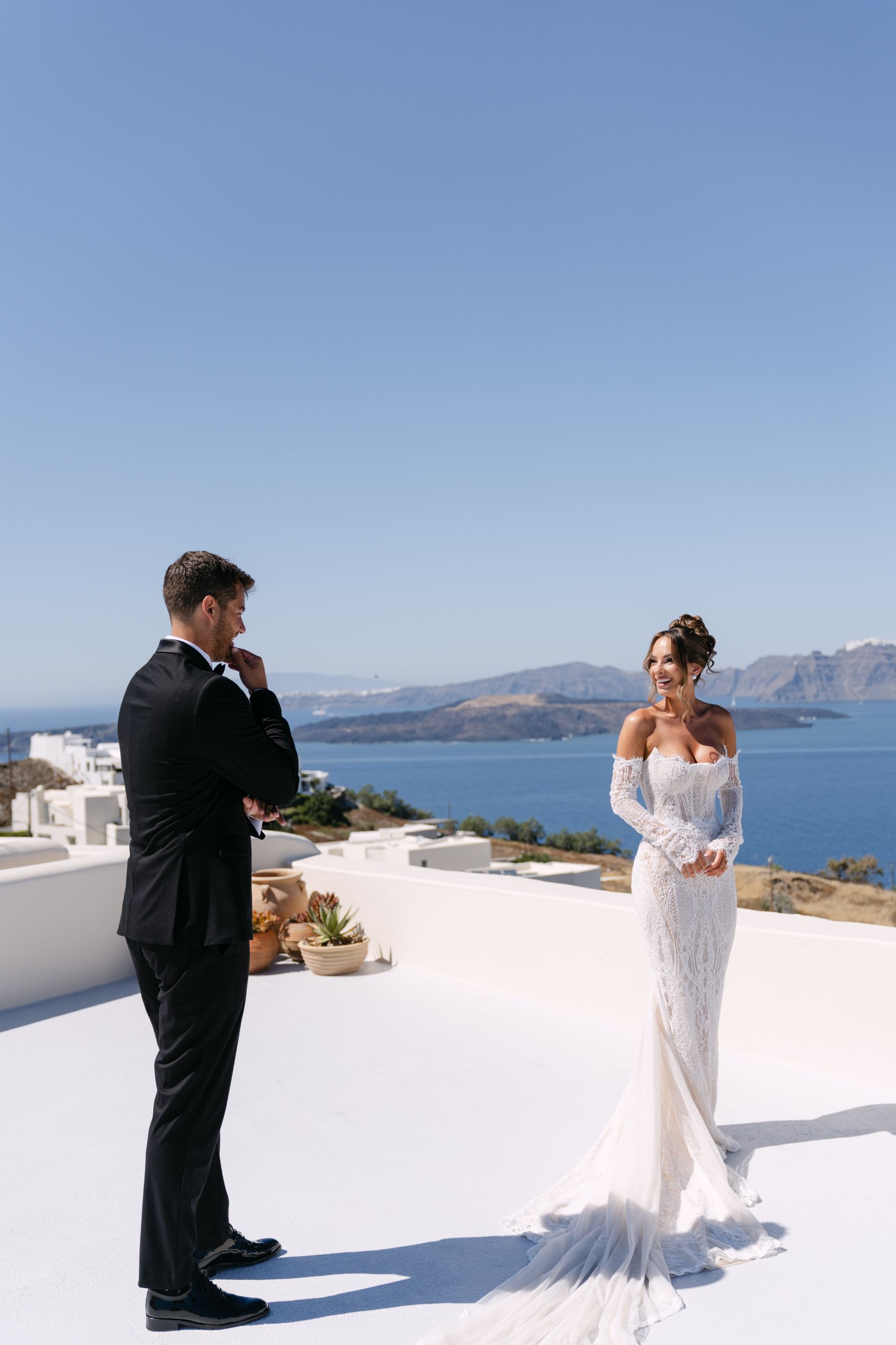 They Said "We're Getting Married Here Someday" - and They Did: Jenny &amp; Landen's Wedding at Cavo Ventus, Santorini photo