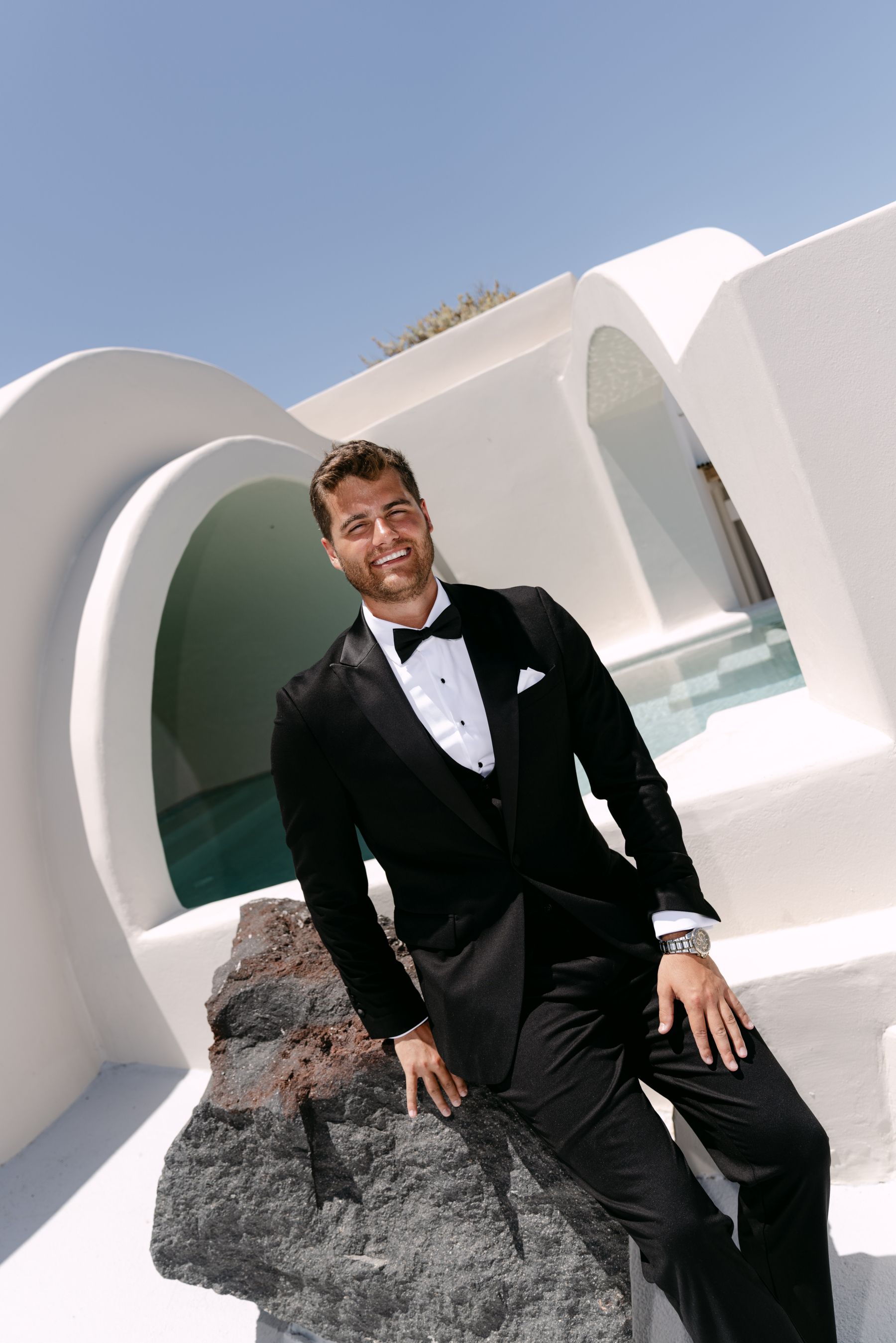 They Said "We're Getting Married Here Someday" - and They Did: Jenny &amp; Landen's Wedding at Cavo Ventus, Santorini photo