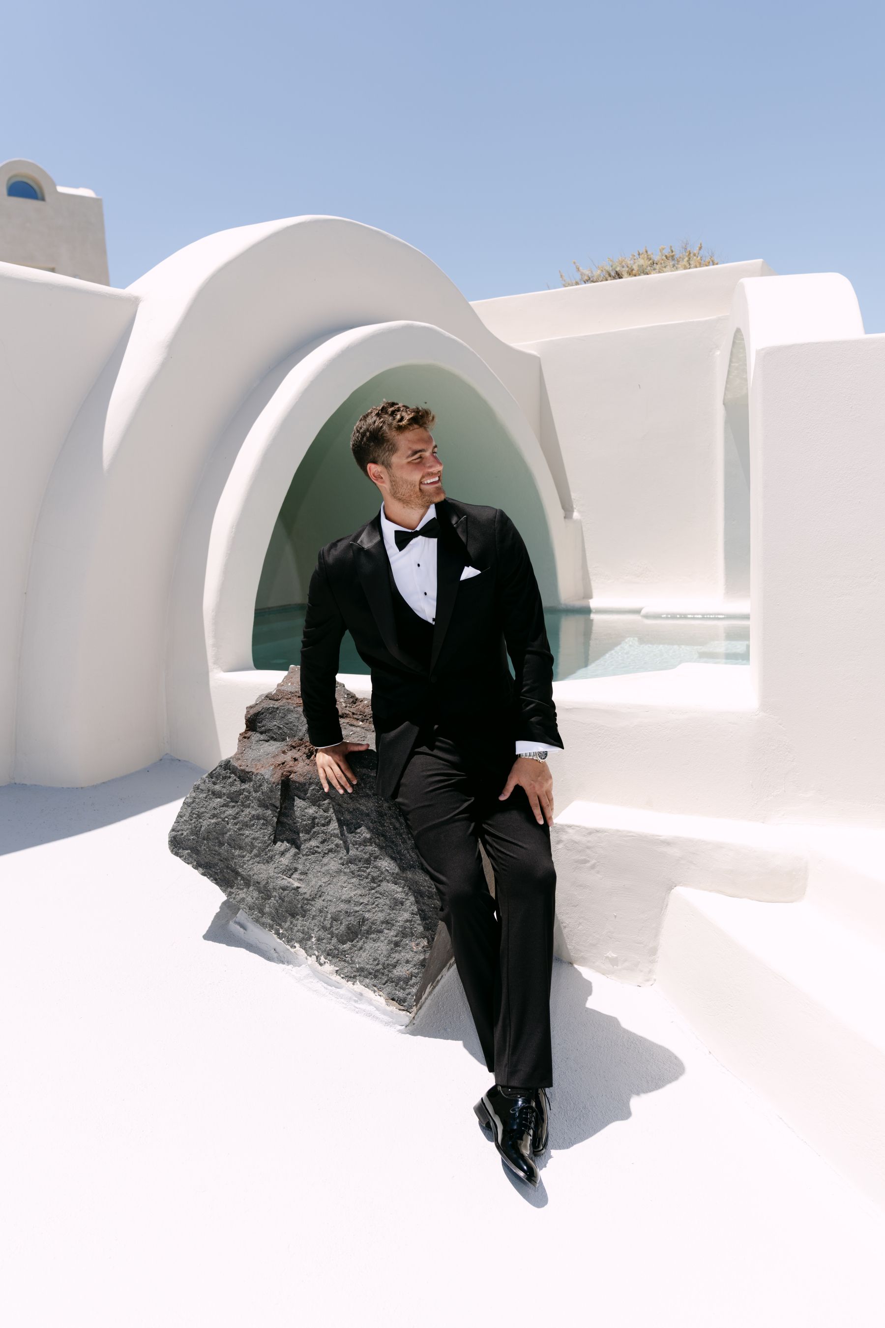 They Said "We're Getting Married Here Someday" - and They Did: Jenny &amp; Landen's Wedding at Cavo Ventus, Santorini photo