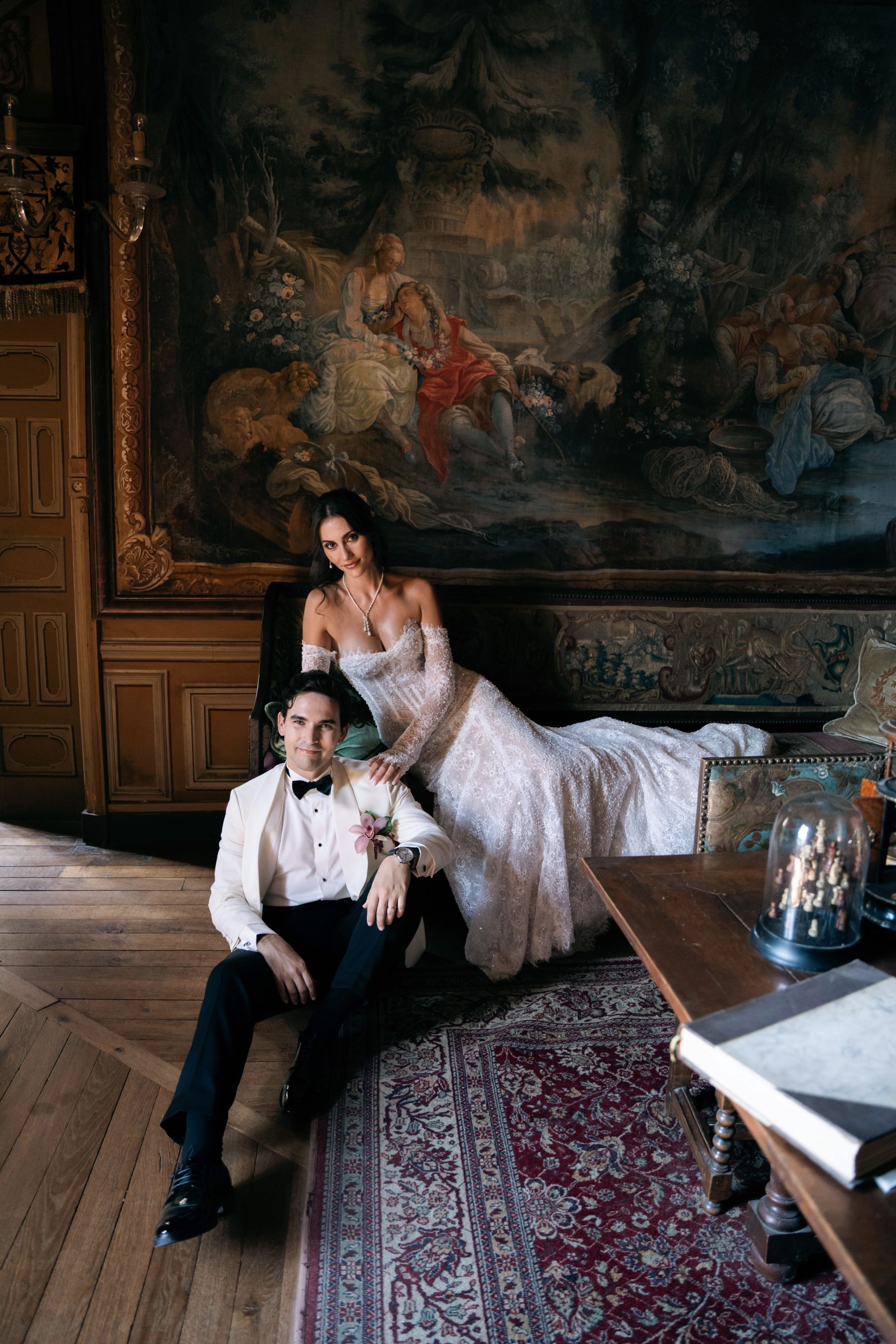 35 Countries, Four Cats and One Medieval Château: Şeyma &amp; Valérian's Wedding at Château du Rocher Portail photo