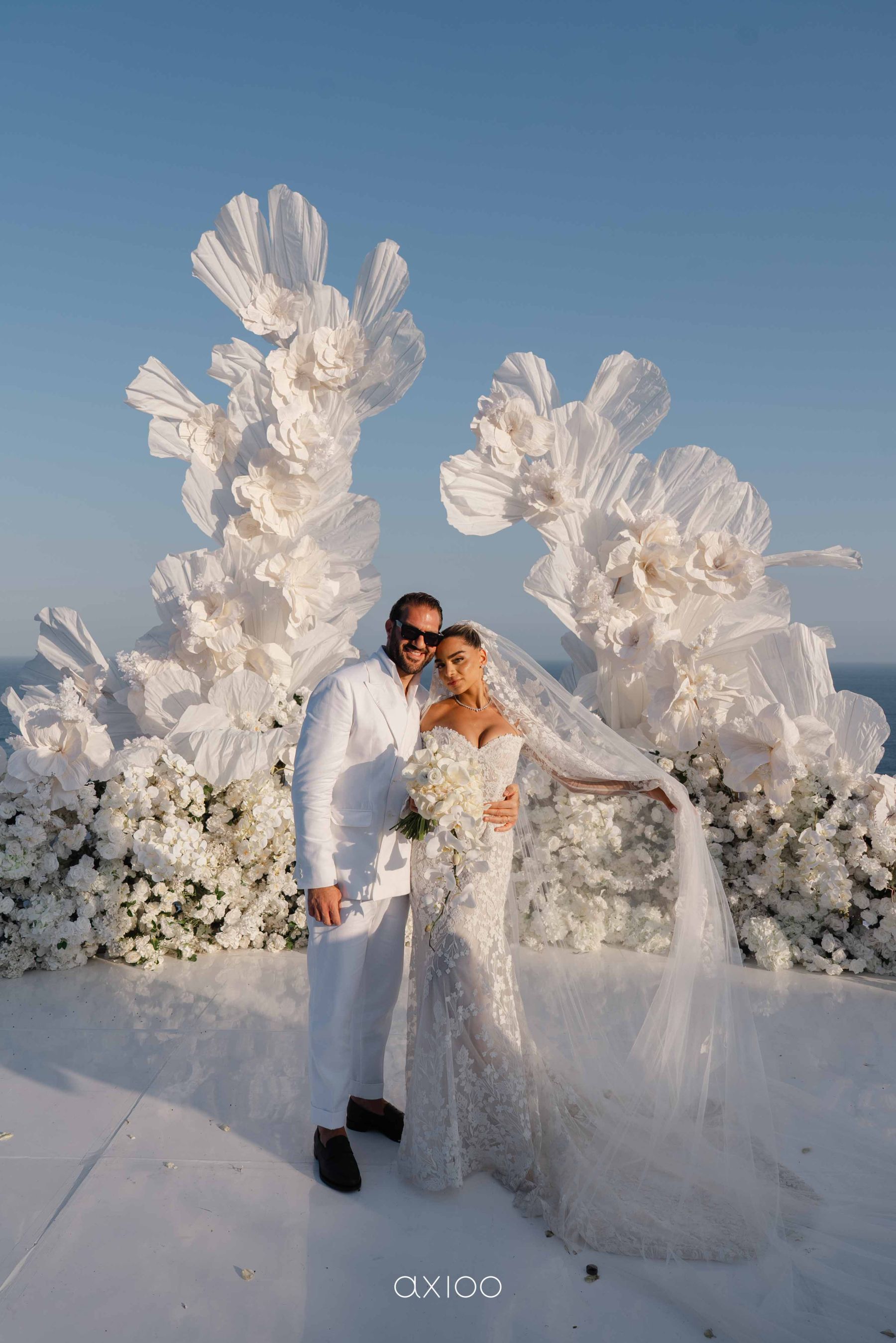 A Floating Stage, Paragliders Overhead and 100 Guests Who Flew Across the World: Karen &amp; Joey's Wedding at Pandawa Cliff Estate photo