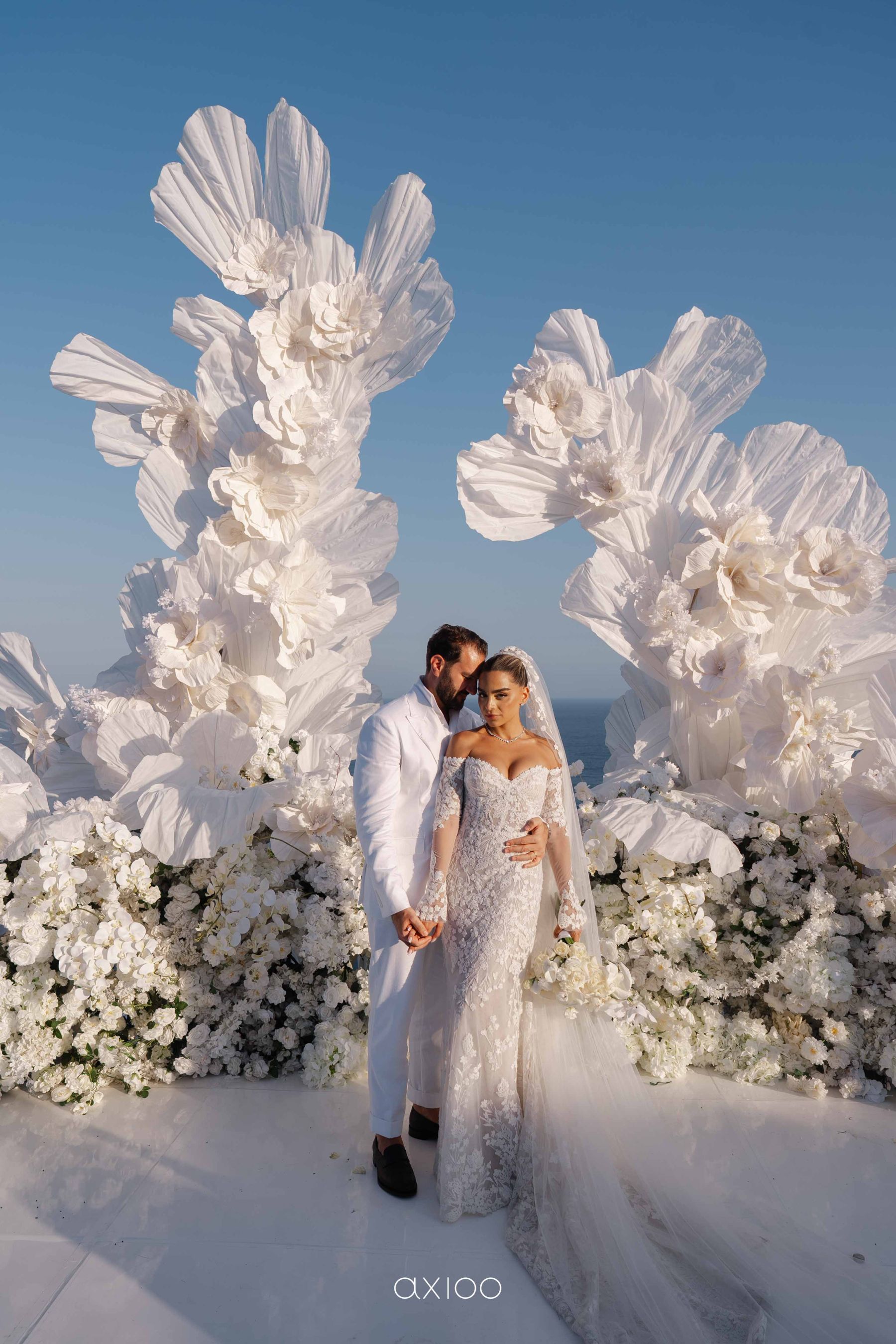 A Floating Stage, Paragliders Overhead and 100 Guests Who Flew Across the World: Karen &amp; Joey's Wedding at Pandawa Cliff Estate photo