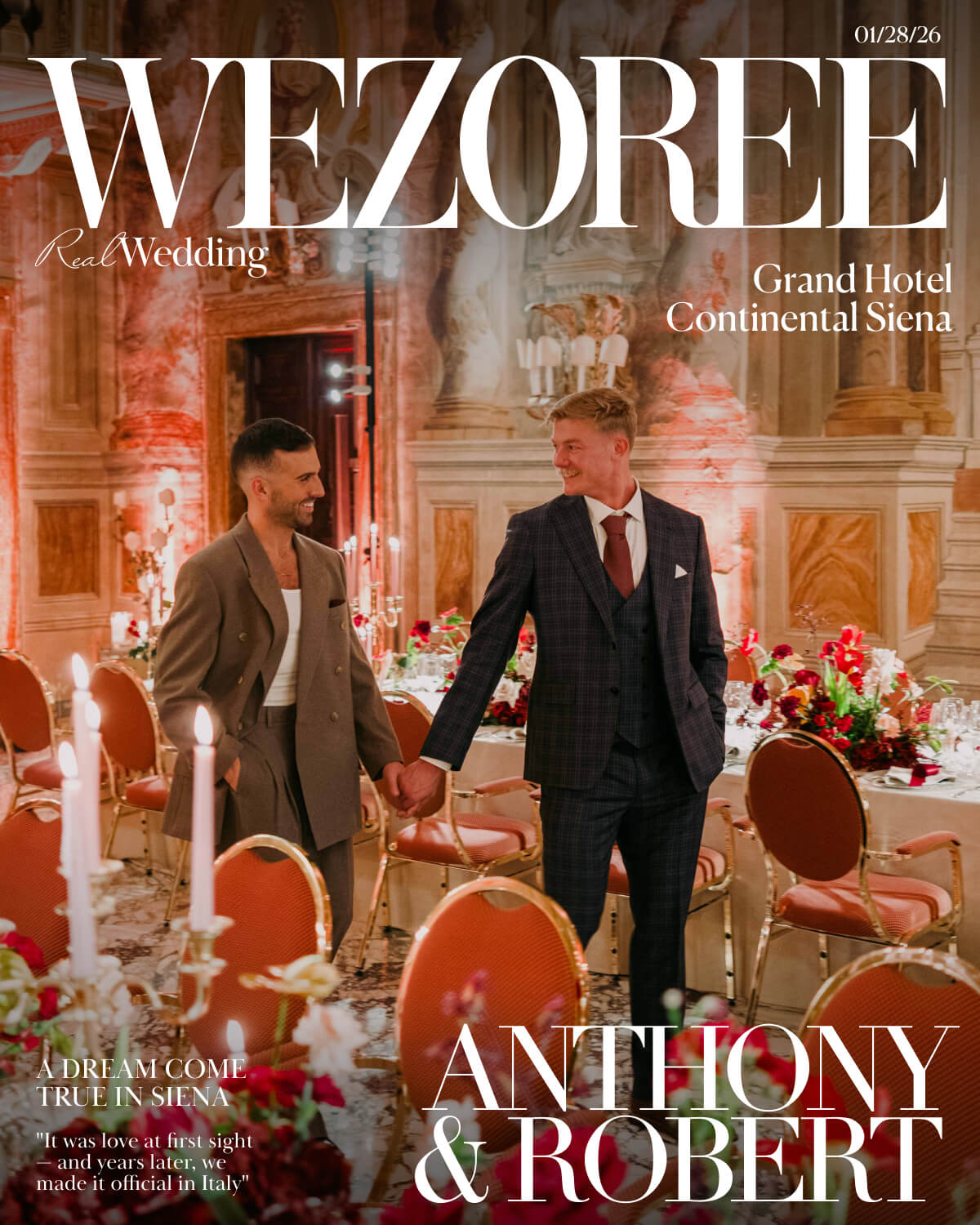 A Dream Come True in Siena: Anthony & Robert's Romantic Italian Wedding at Grand Hotel Continental photo