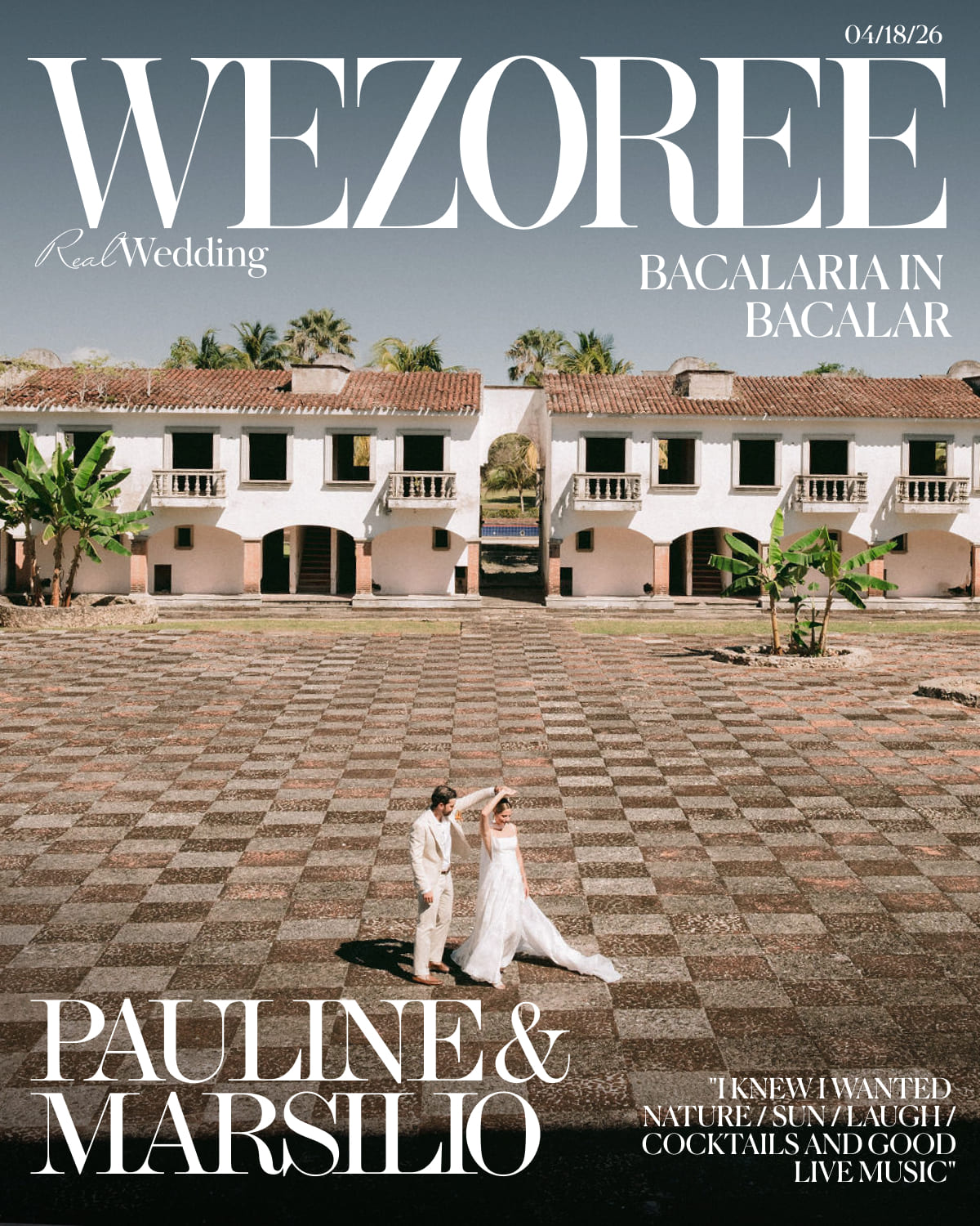 Thirteen Nationalities, a Shaman, and Seven Shades of Blue: Pauline & Marsilio's Wedding at Bacalaria in Bacalar photo