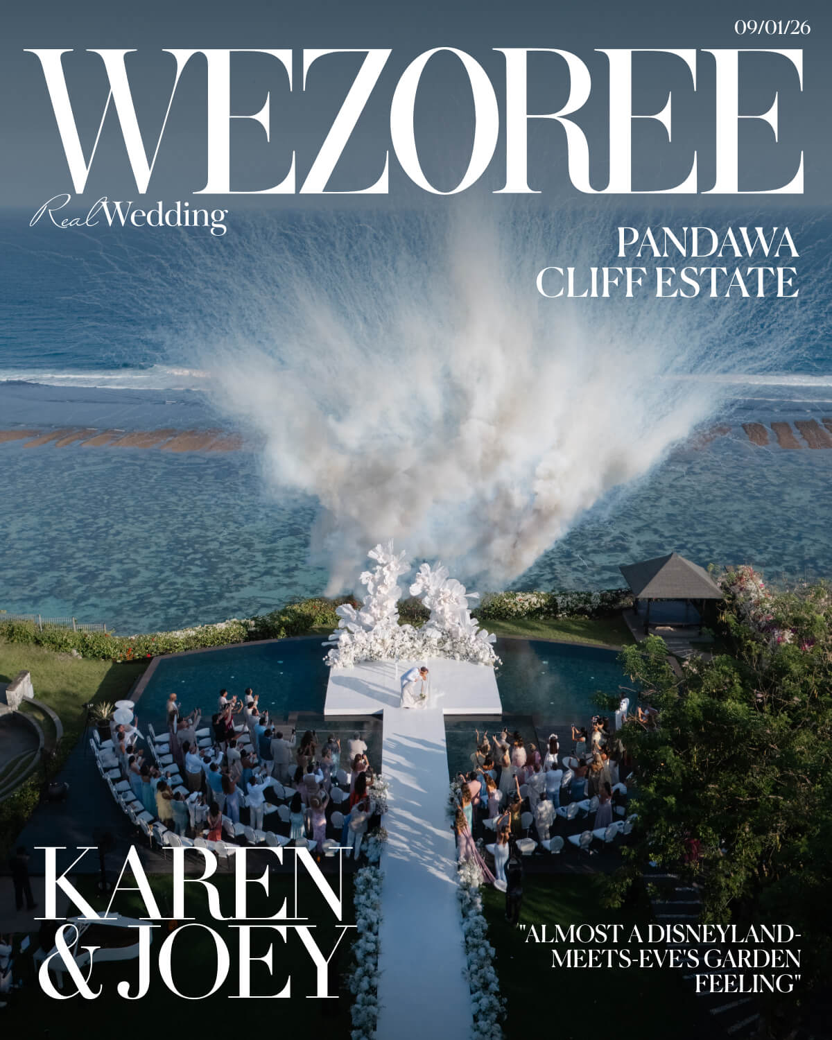 A Floating Stage, Paragliders Overhead and 100 Guests Who Flew Across the World: Karen & Joey's Wedding at Pandawa Cliff Estate photo